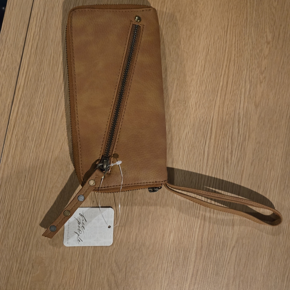 Tan Leather Wristlet Wallet